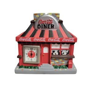 2003 Coca Cola Mini Clock Diner with people drinking coke inside NEW in box